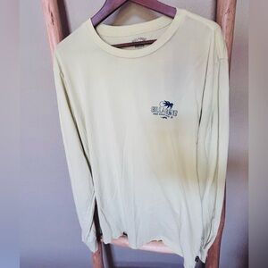 Billabong Long Sleeve Graphic T-Shirt XL Yellow 100% Cotton Wave Washed